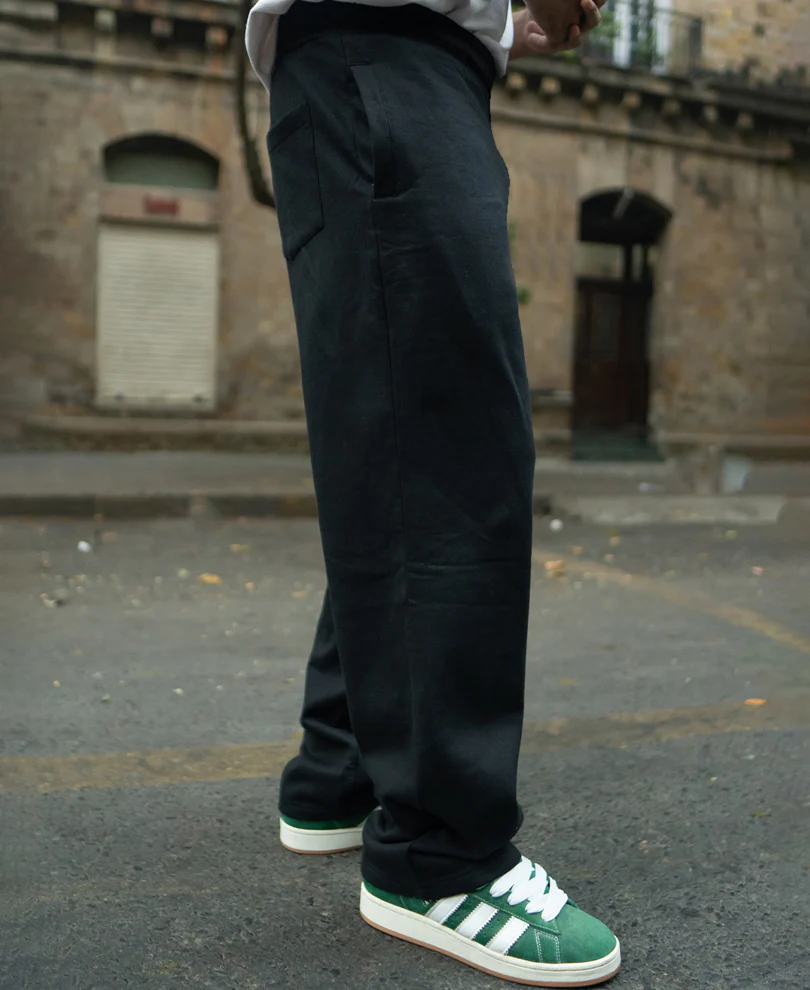 Basic Black Baggy Fit Trackpant - Image 3