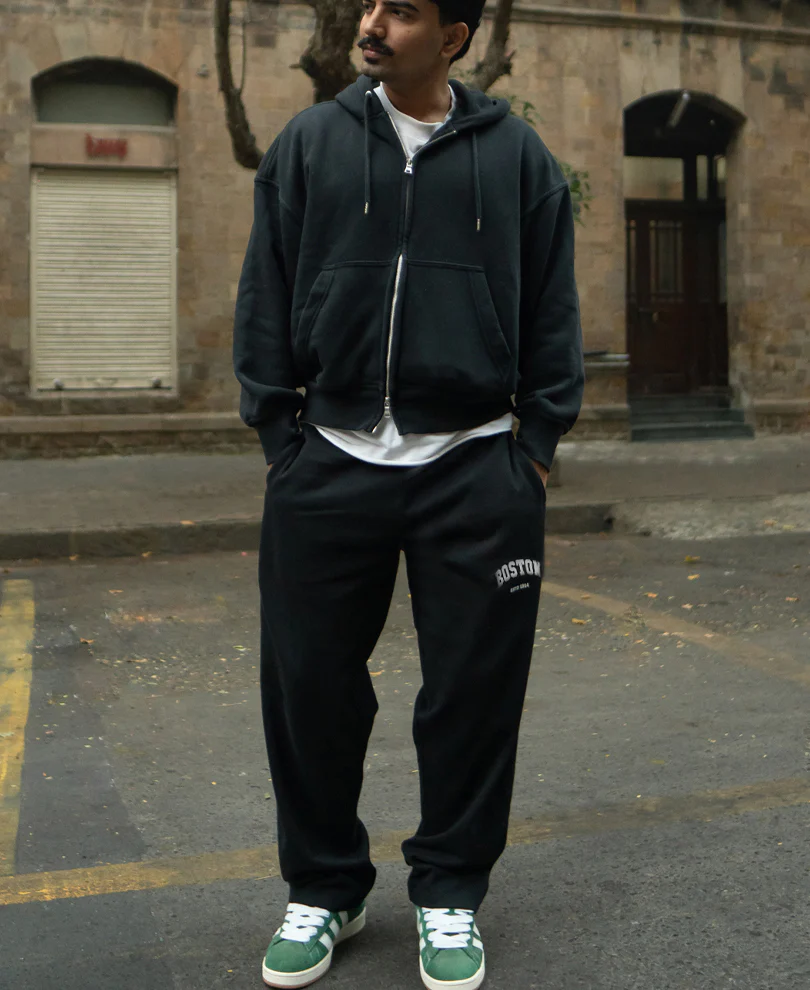 Basic Black Baggy Fit Trackpant - Image 6