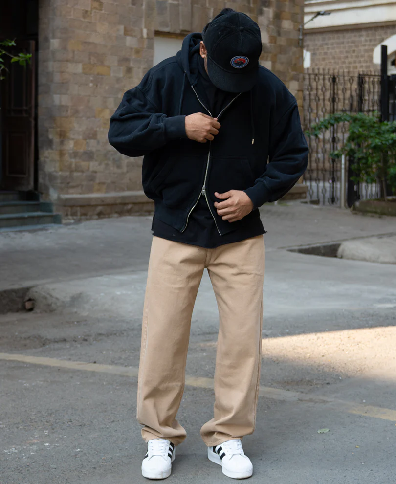 Beige Baggy Fit Jeans - Image 7