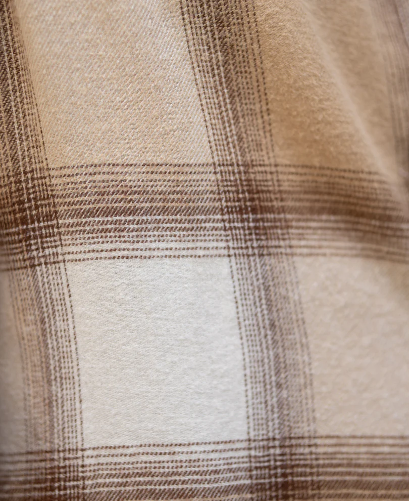 Beige Checks Shirt 100% Cotton - Image 4