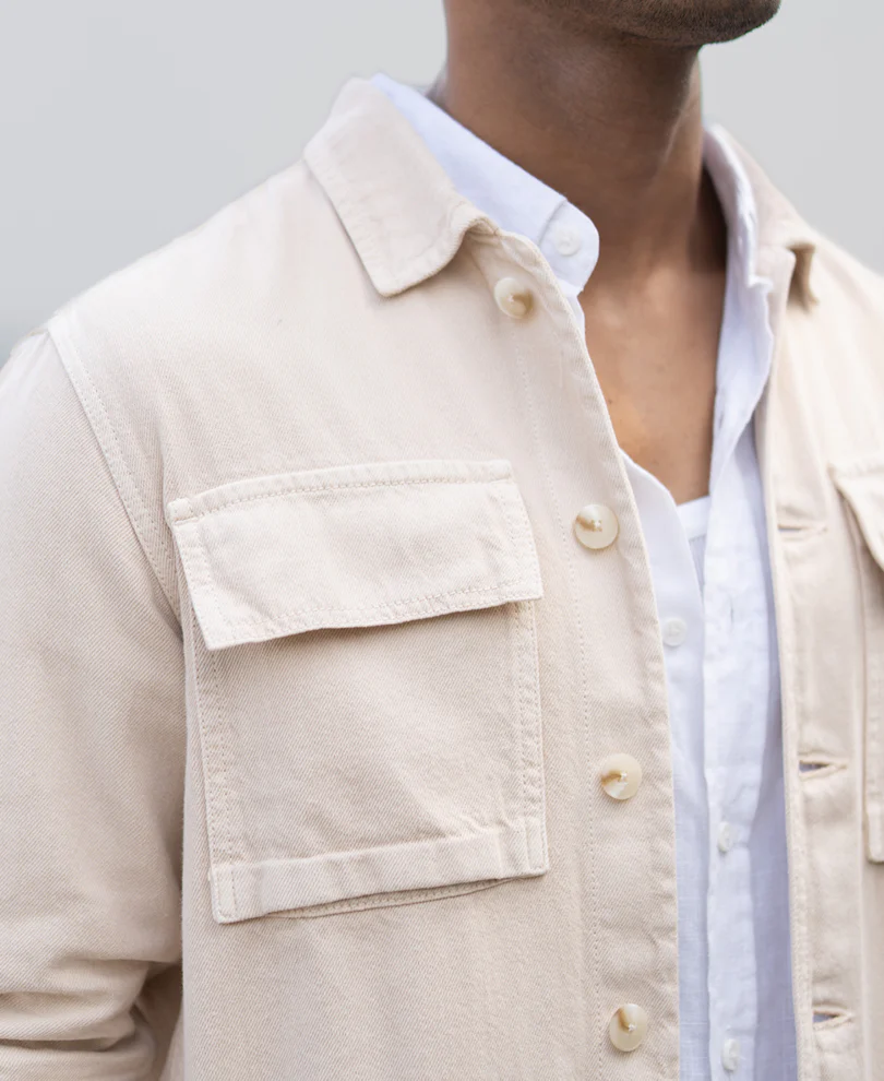 Beige Denim Overshirt - Image 3