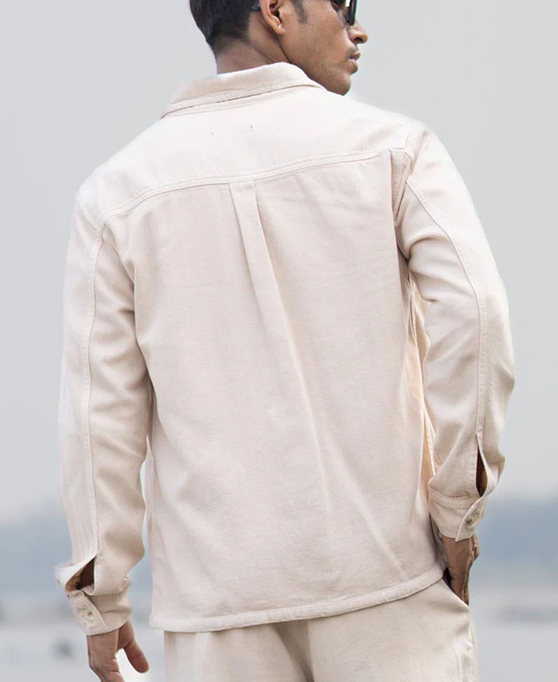 Beige Denim Overshirt - Image 5