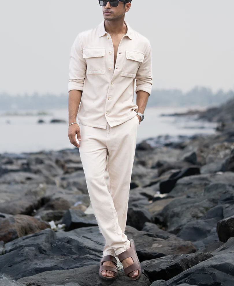 Beige Denim Overshirt - Image 6
