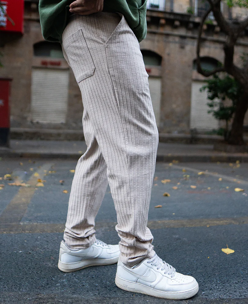 Beige Rib Knit Pant - Image 3
