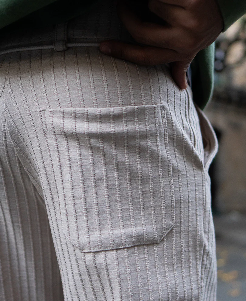 Beige Rib Knit Pant - Image 4