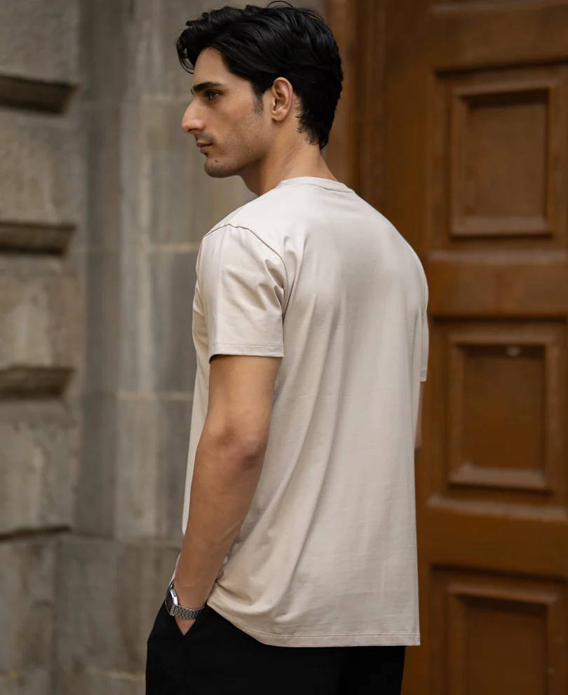 Beige Regular Fit Lightweight T-Shirt - Image 5