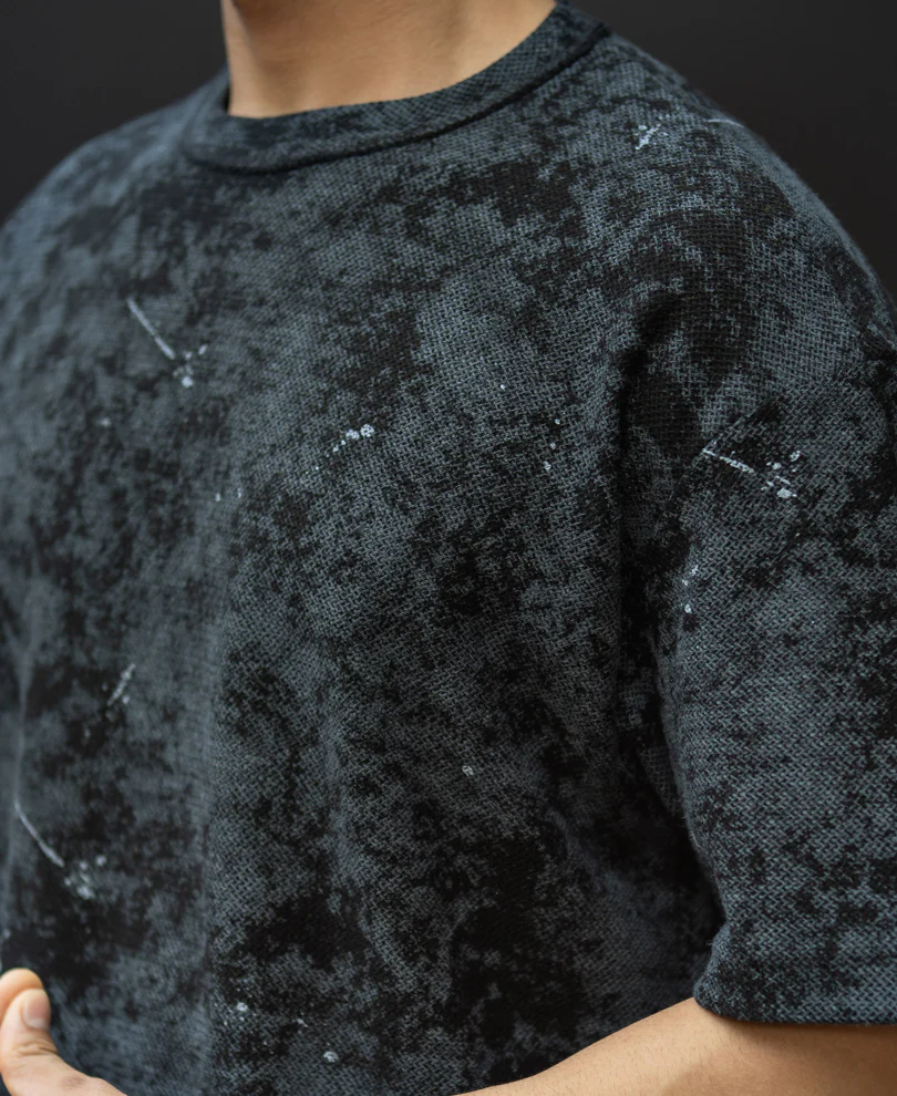 Black Abstract Print T-Shirt - Image 4