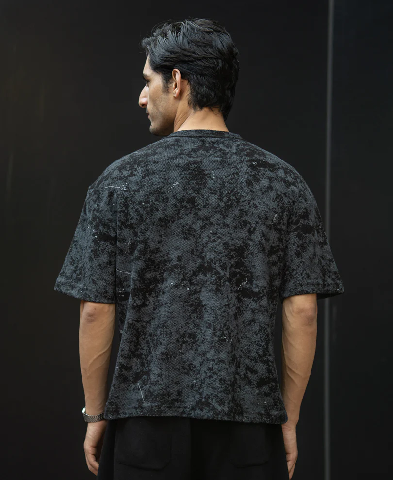 Black Abstract Print T-Shirt - Image 5