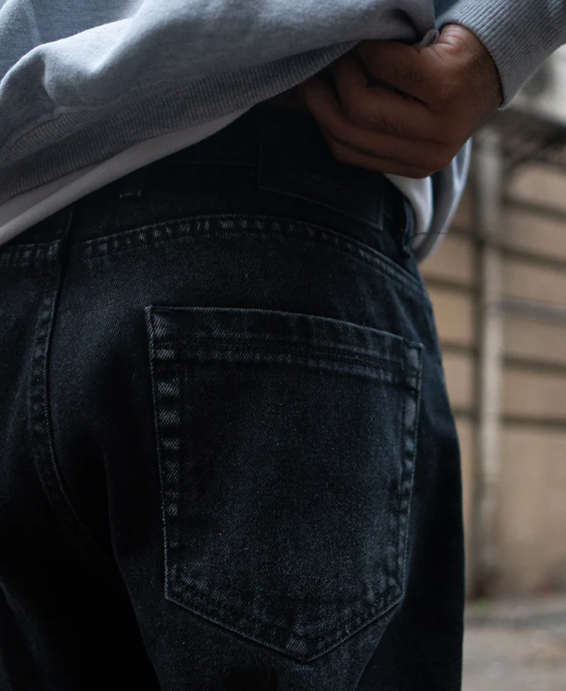 Black Baggy Fit Denim Jeans - Image 5