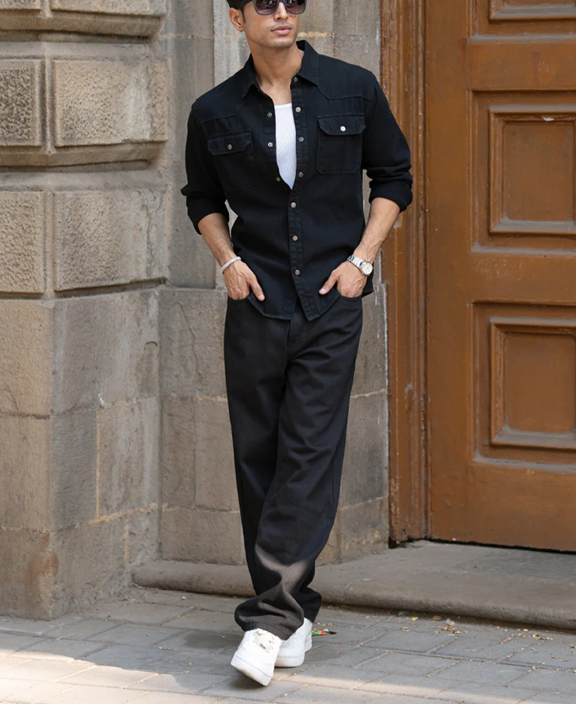 Black Denim Overshirt - Image 5