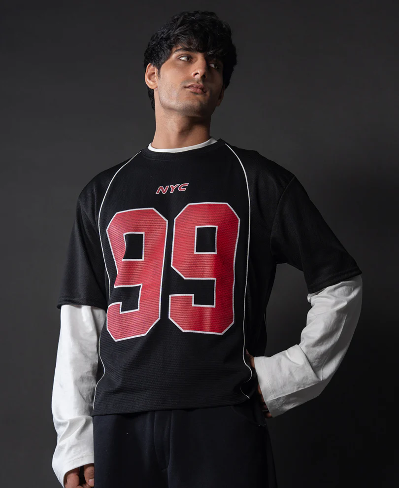 Black Graphic Varsity T-Shirt - Image 2