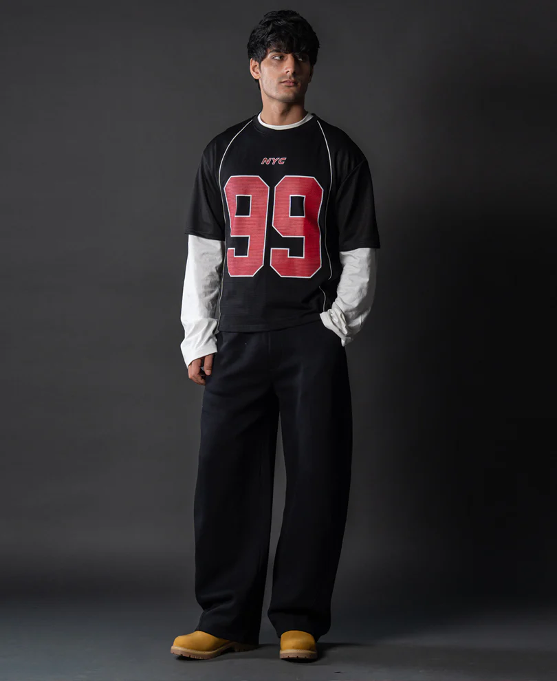 Black Graphic Varsity T-Shirt - Image 6