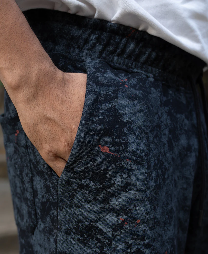 Black Printed Baggy Fit Trackpants - Image 5