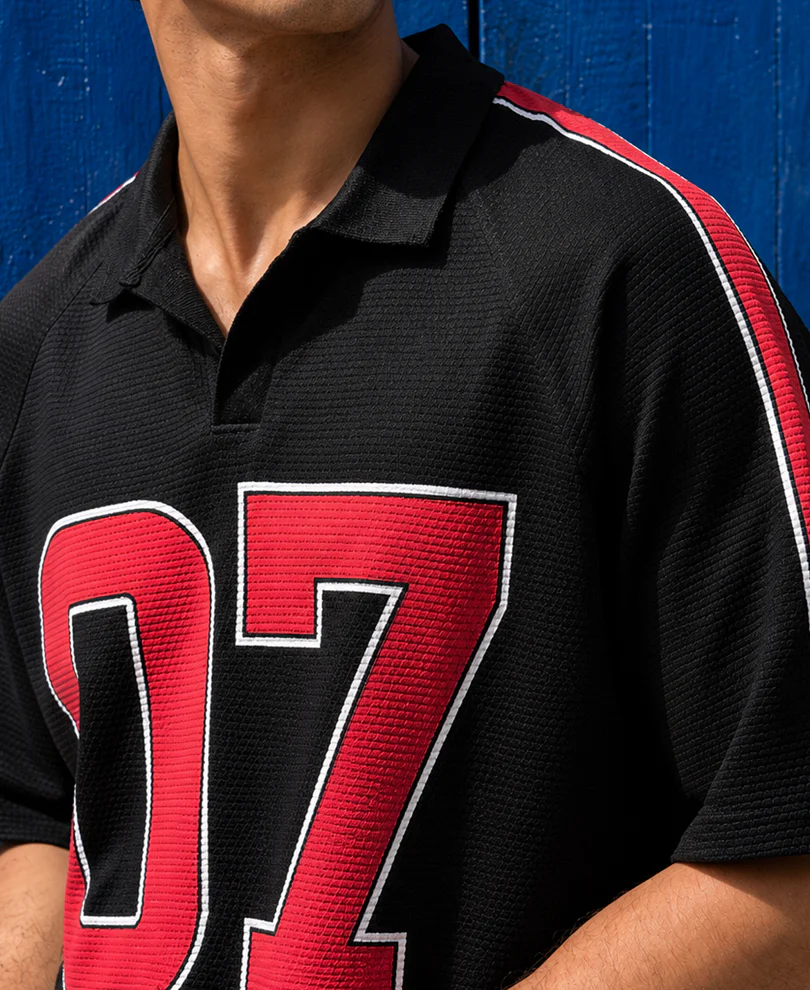 Black Printed Jersey T-Shirt - Image 2