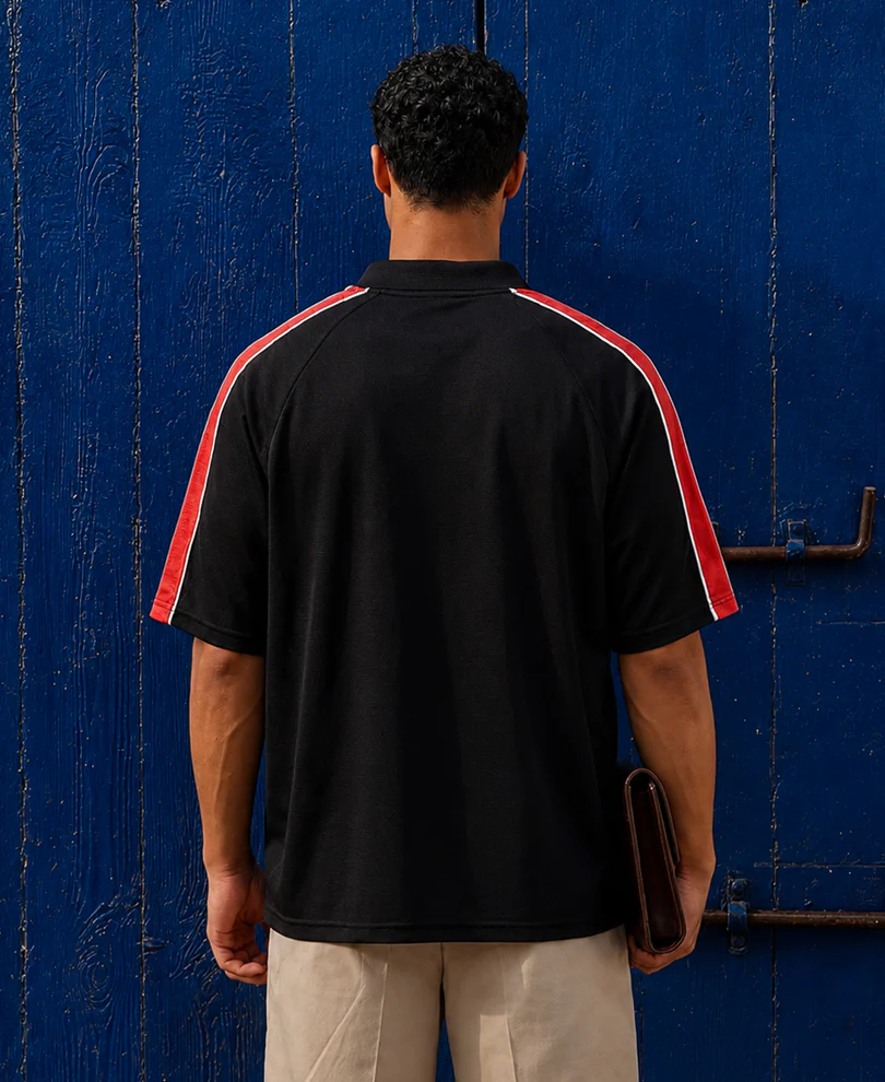 Black Printed Jersey T-Shirt - Image 3