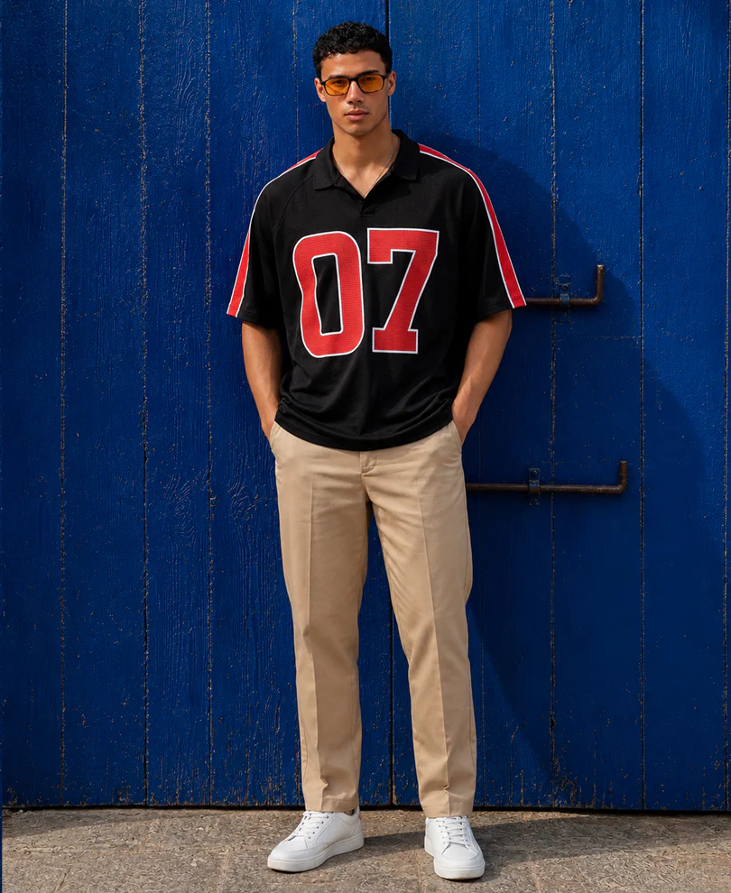 Black Printed Jersey T-Shirt - Image 4