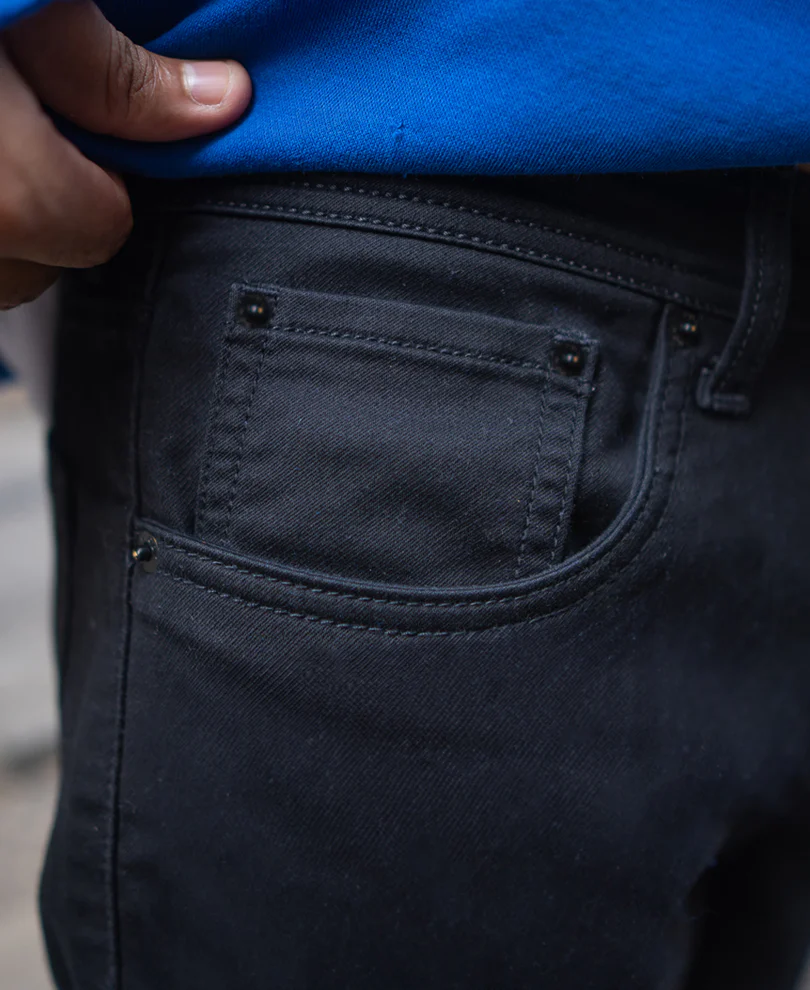 Black Regular Fit Stretchable Jeans - Image 4