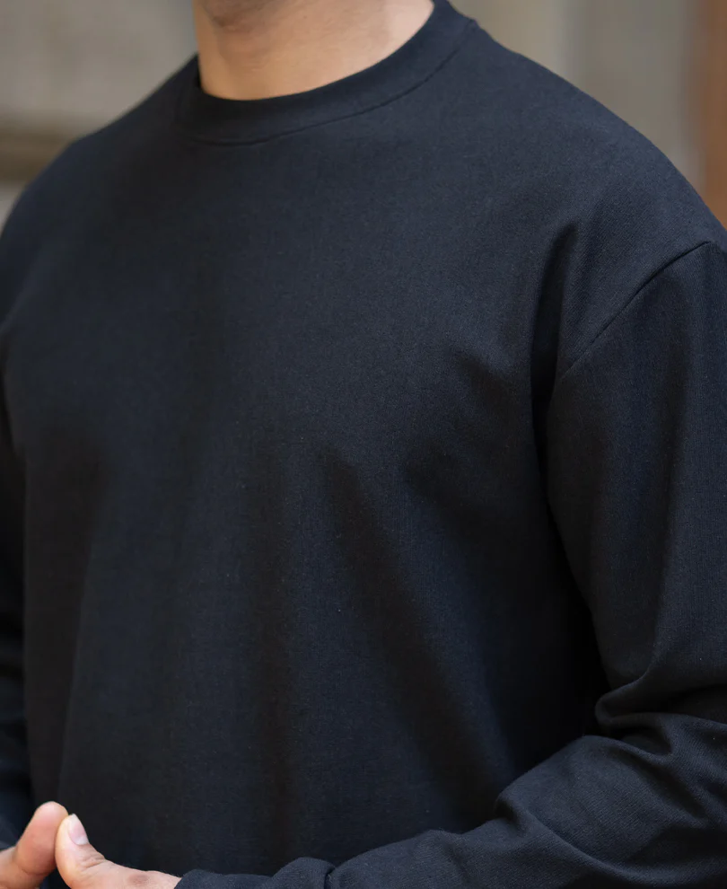 Black Rib Knit T-Shirt - Image 5