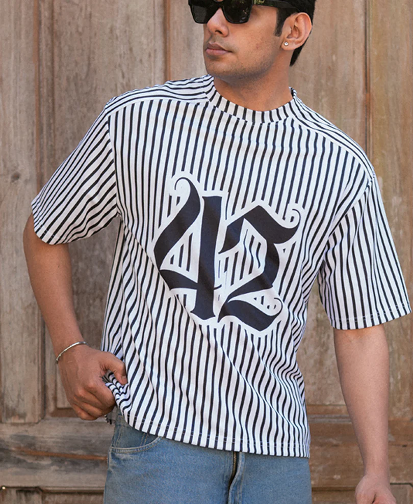 Black & White Stripe T-Shirt - Image 2