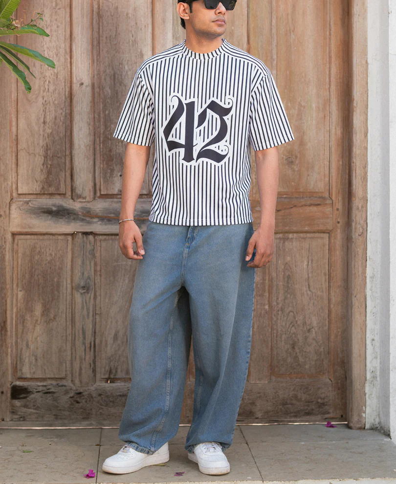 Black & White Stripe T-Shirt - Image 6