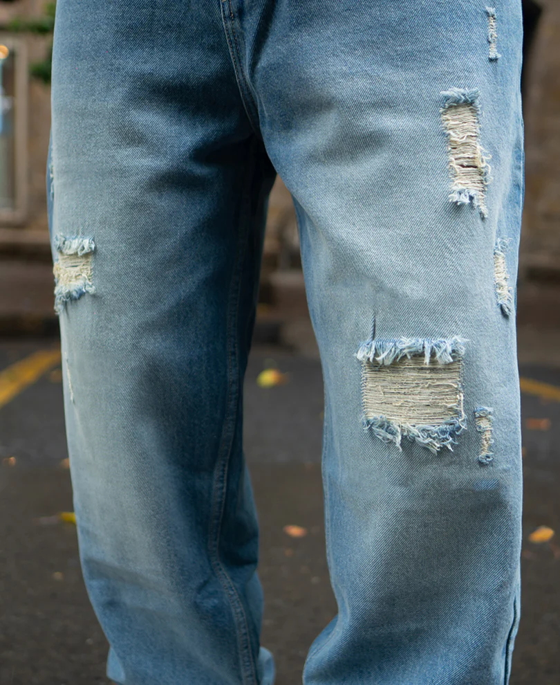 Blue Baggy Ripped Jeans - Image 5