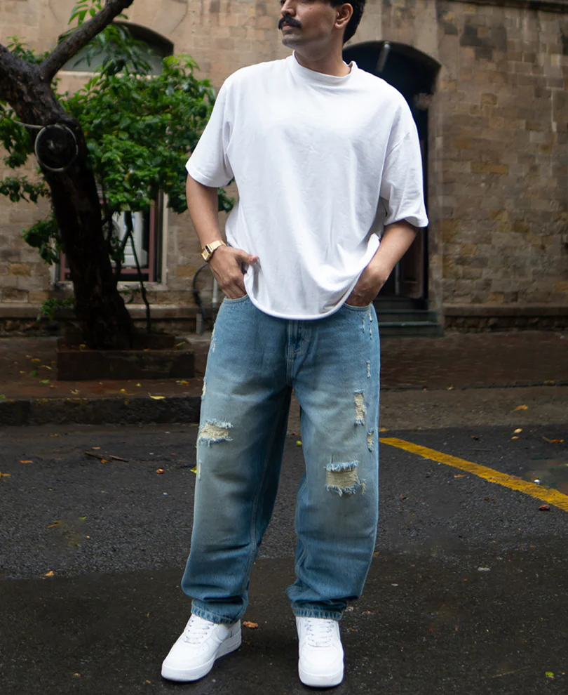Blue Baggy Ripped Jeans - Image 7