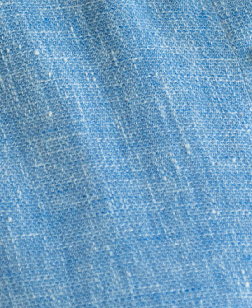 Blue Linen Blend Structured Shirt - Image 3