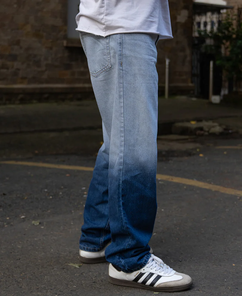 Blue Ombre Baggy Fit Jeans - Image 2