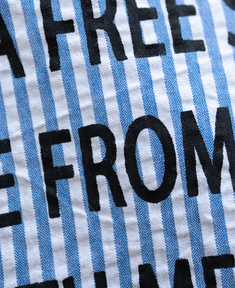 Blue Seersucker Printed Shirt 100% Cotton - Image 5