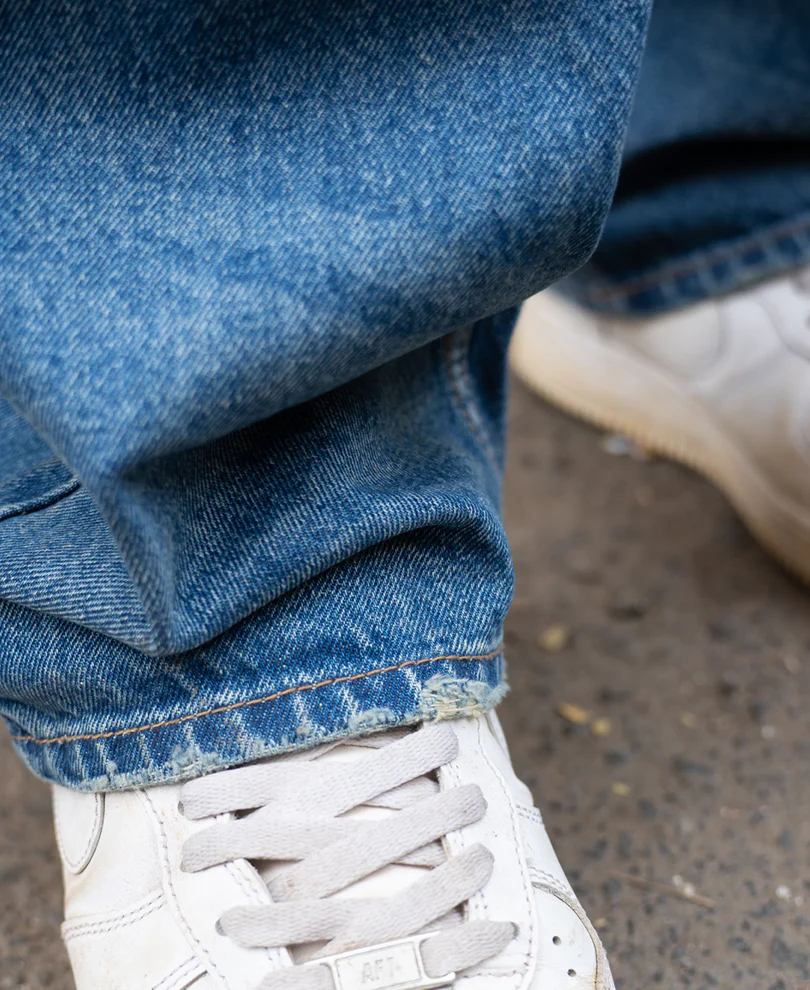 Blue Washed Baggy Jeans - Image 6