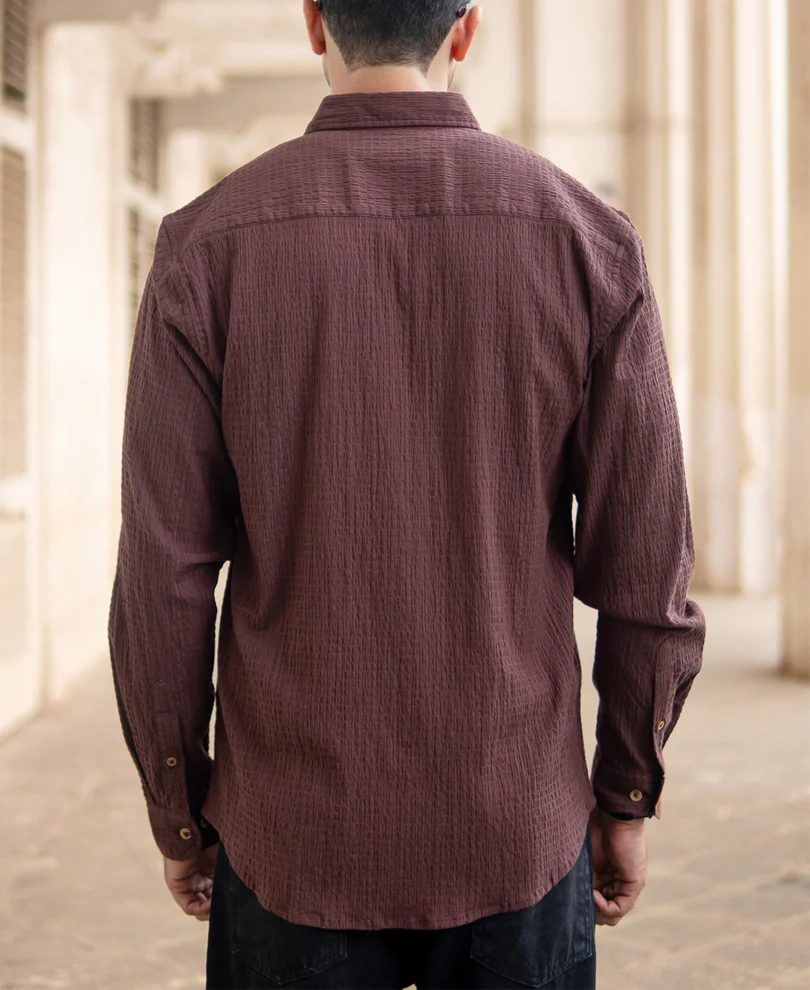 Brown Lightweight Structured Shirt - Image 5