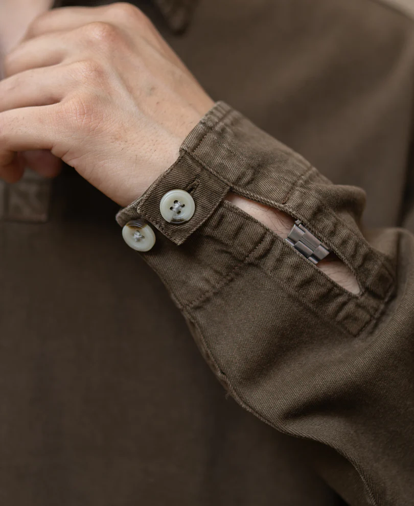 Brown Overdyed Kurta Shirt 100% Cotton - Image 3