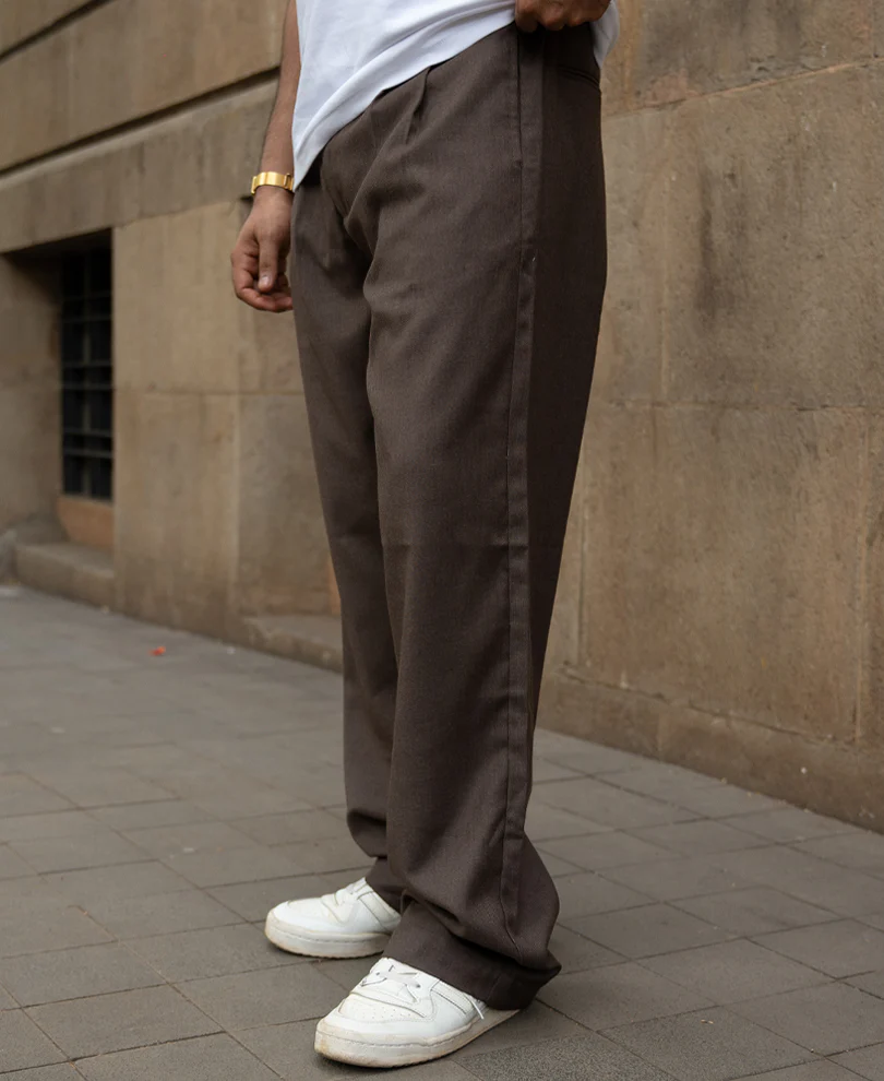 Brown Pleated Gurkha Pants - Image 3
