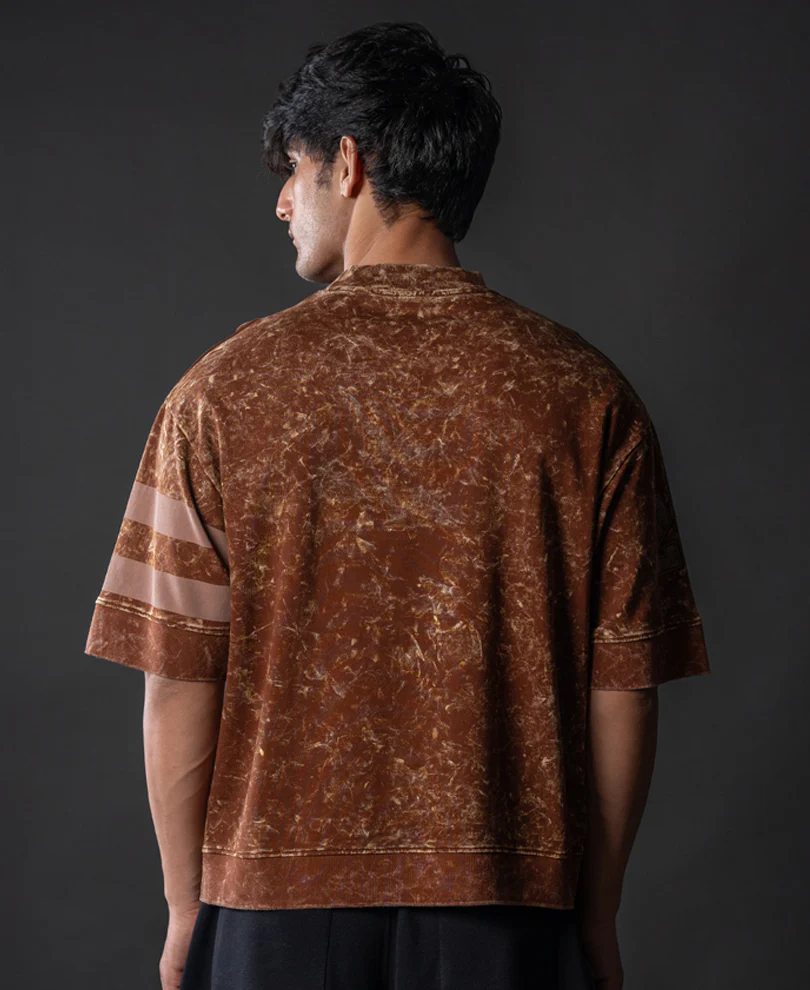 Brown Washed Graphic Oversized T-Shirt 100% Cotton - Image 7