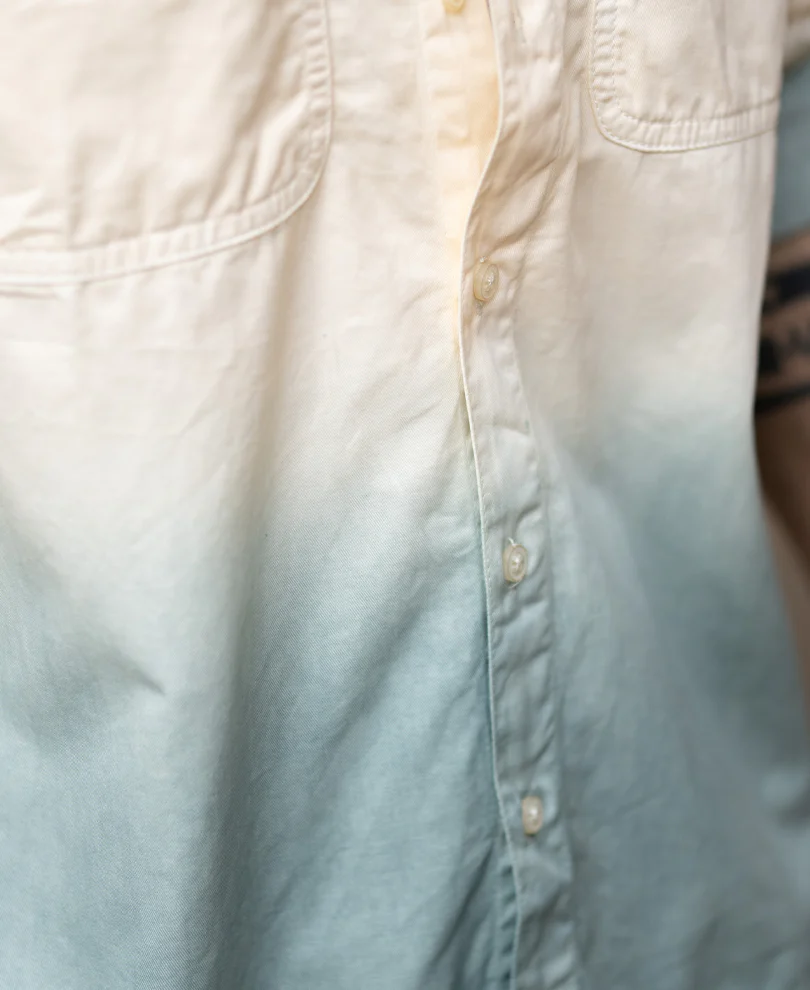 Butter Yellow Structured Ombre Shirt 100% Cotton - Image 4