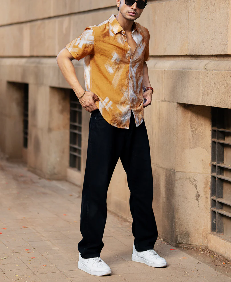 Butterscotch Abstract Print Shirt - Image 6