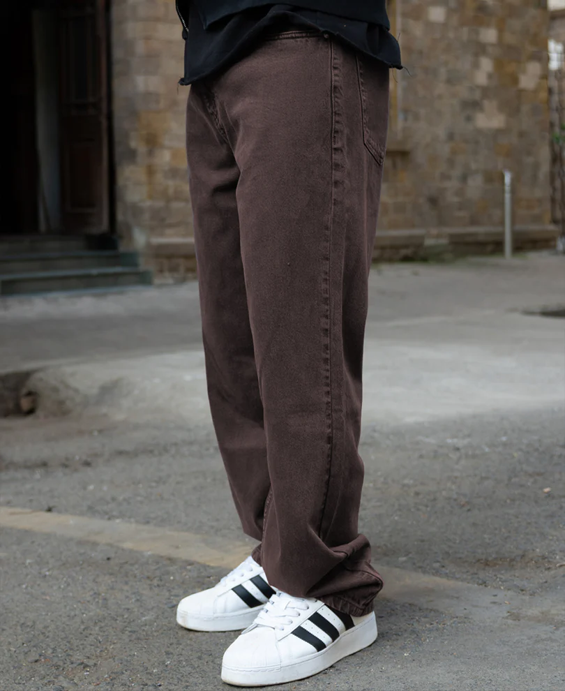 Charcoal Washed Baggy Jeans - Image 3