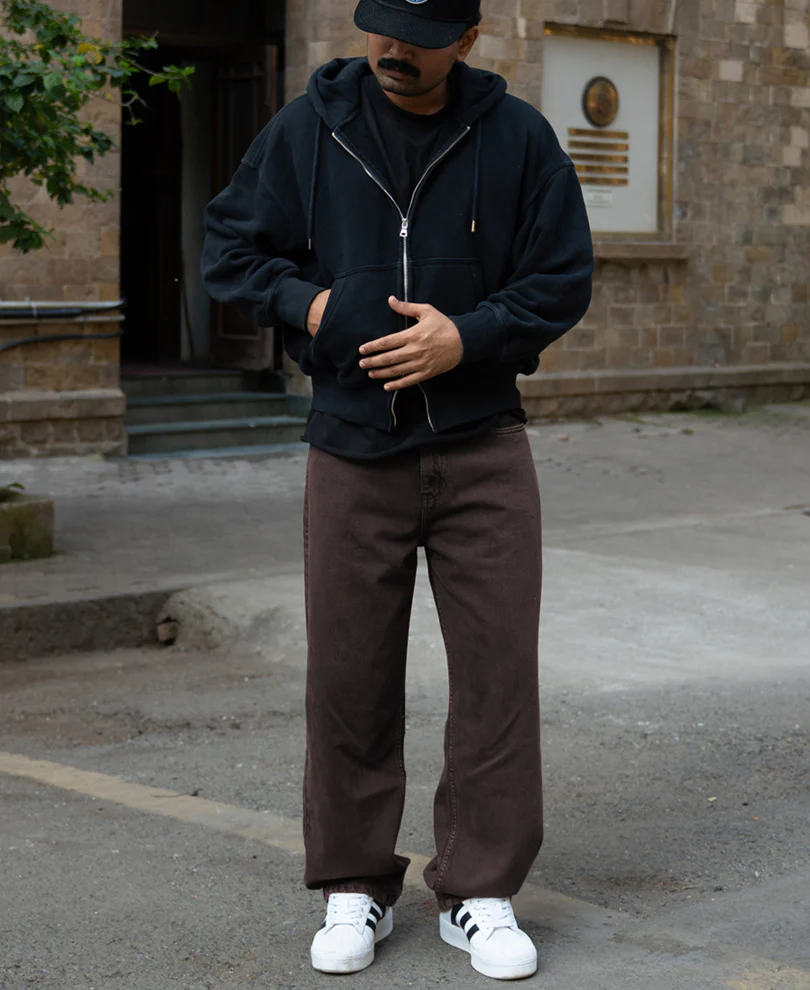 Charcoal Washed Baggy Jeans - Image 7