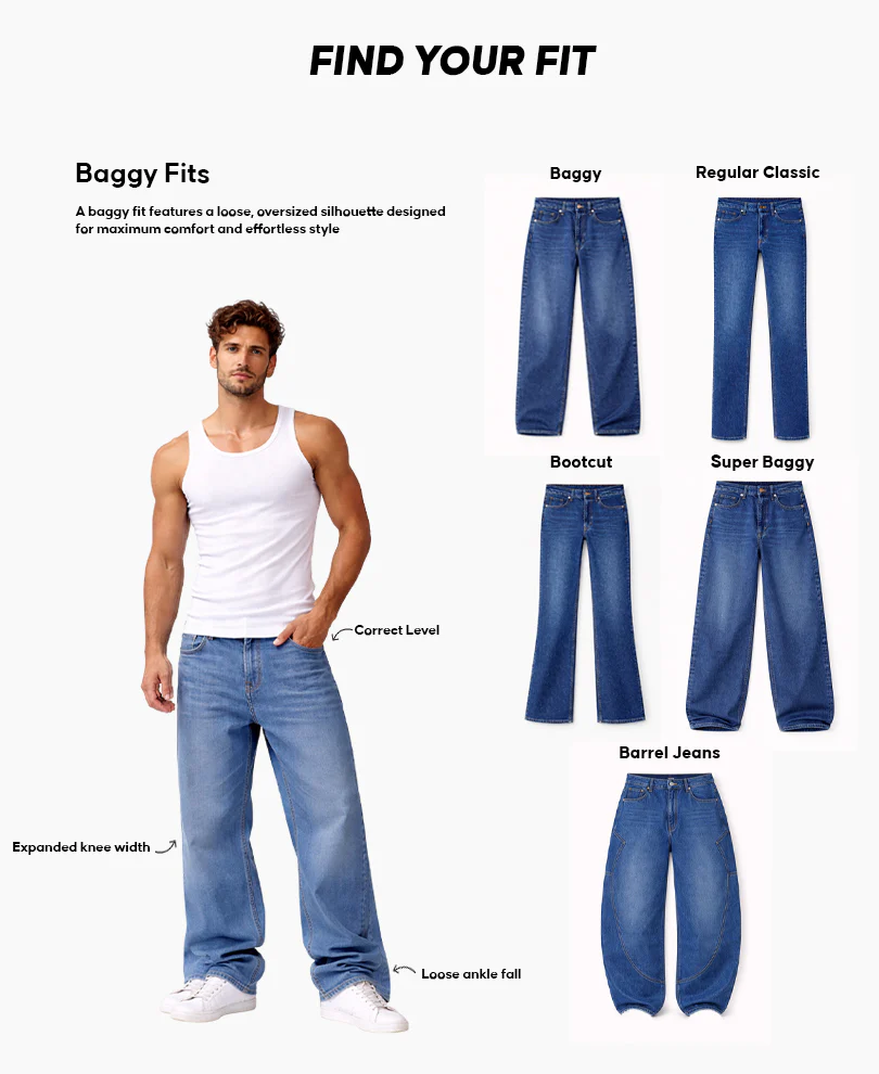 Charcoal Washed Baggy Jeans - Image 8