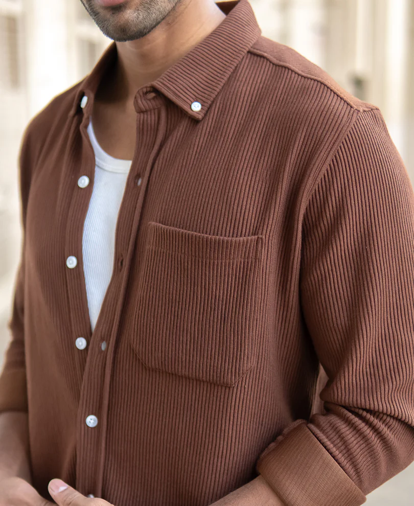 Cocoa Brown Regular Fit Full Sleeve Shirt - Image 5