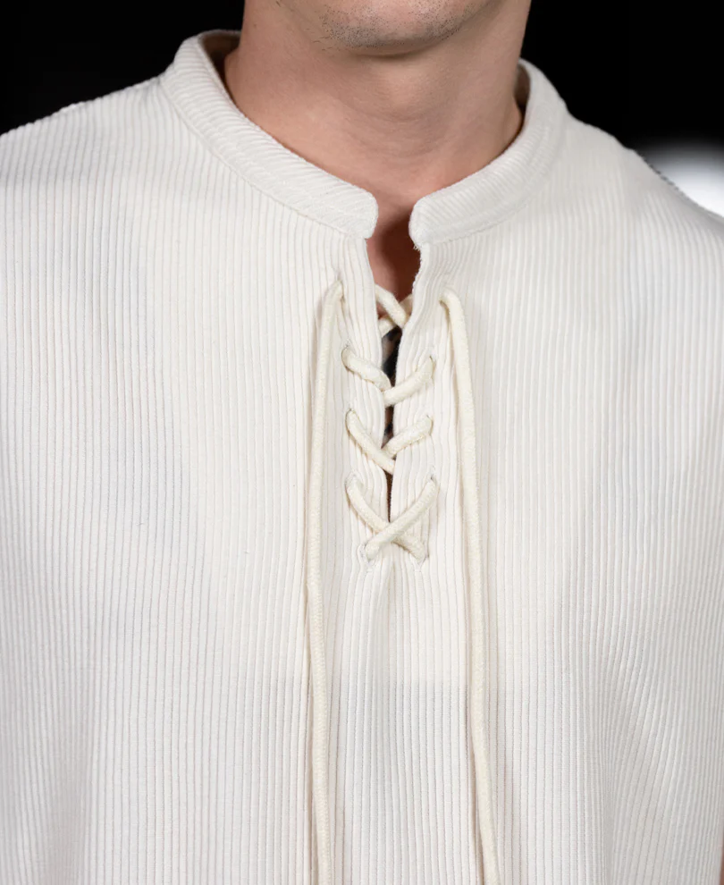Cream Knitted Henley Vest - Image 3