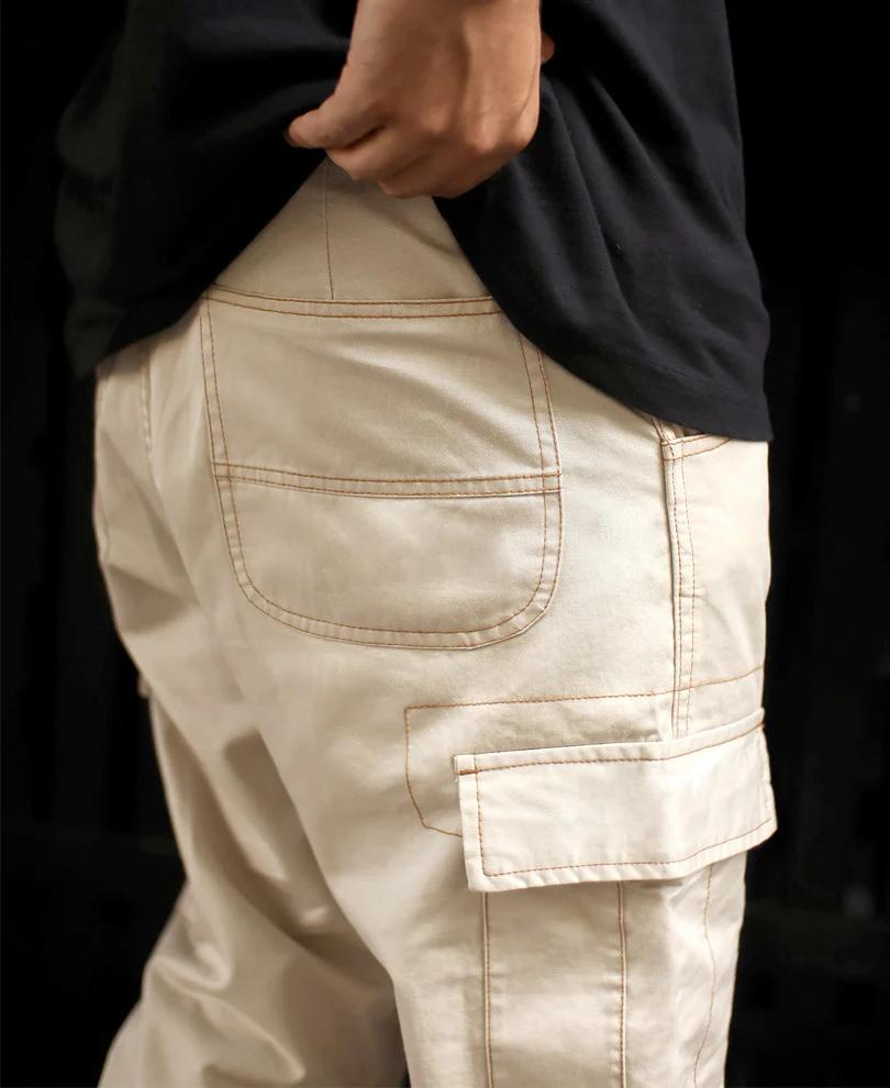 Cream Regular Fit Pocket Cargo Pant - Image 5