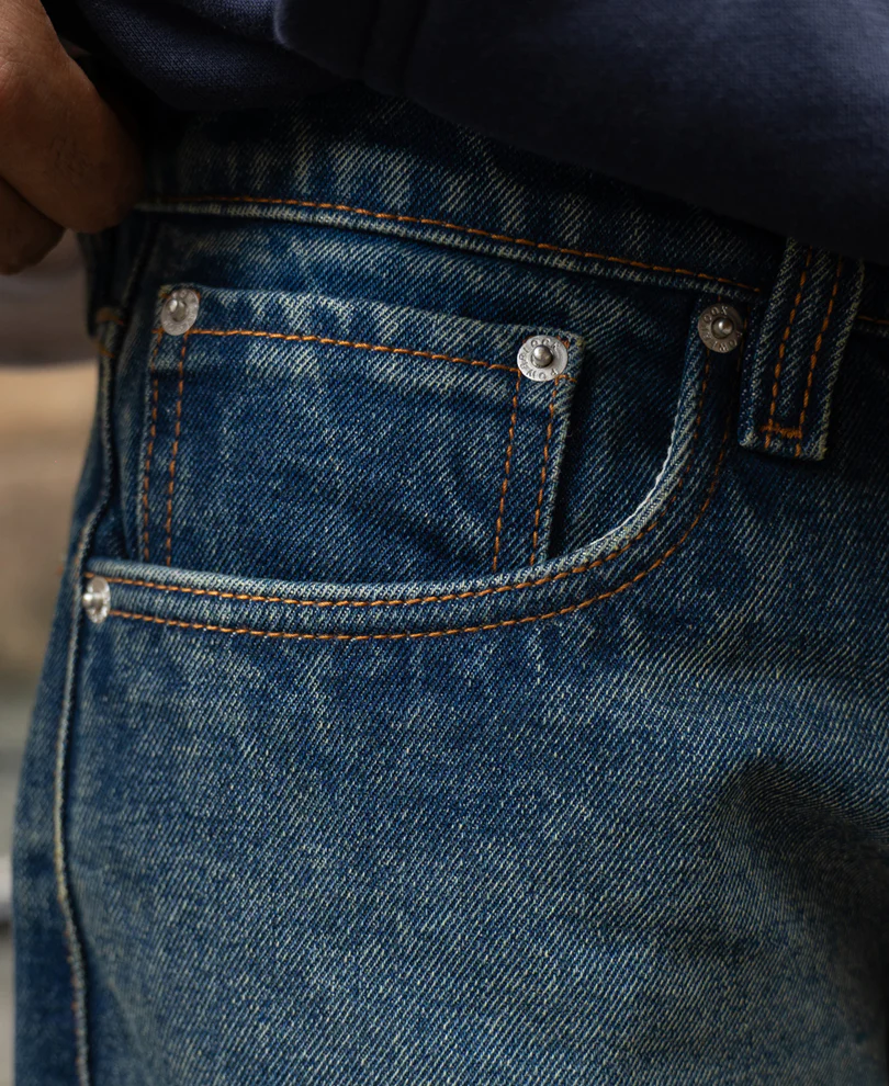 Dark Blue Distressed Baggy Jeans - Image 3