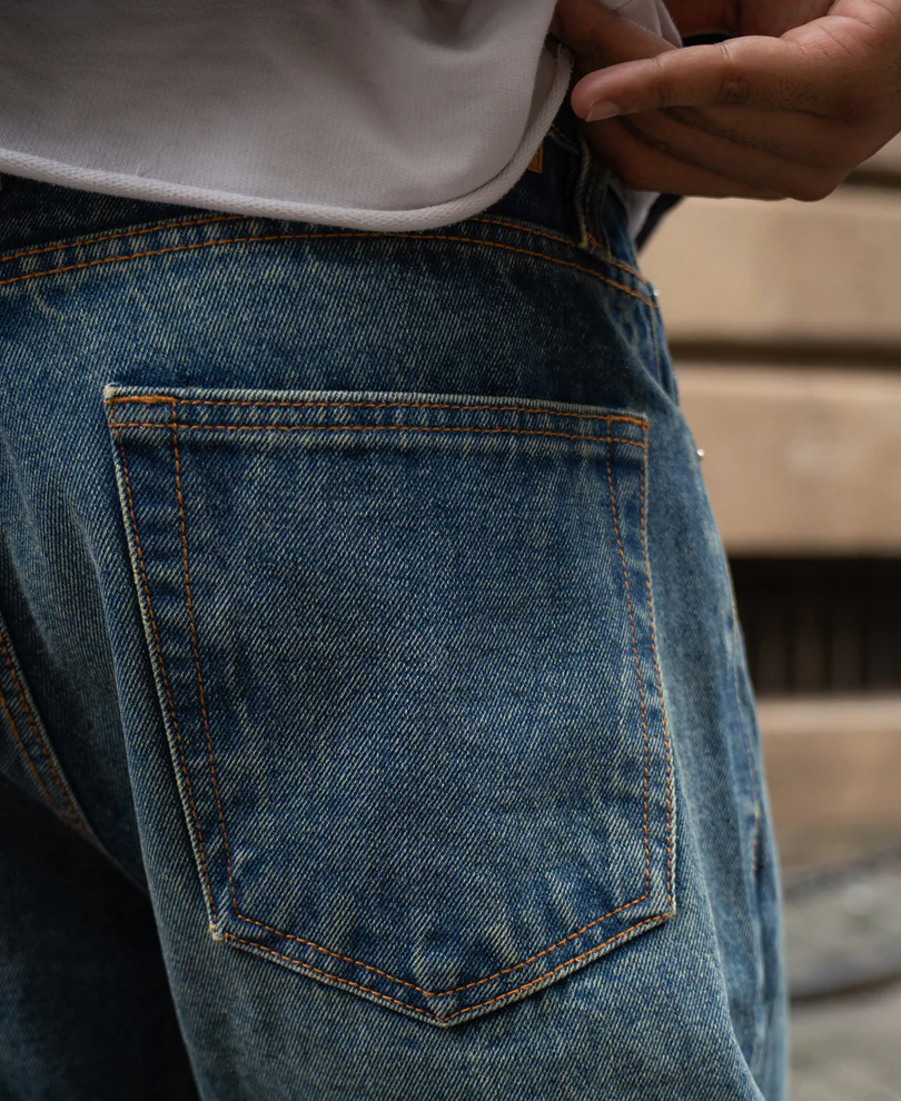 Dark Blue Distressed Baggy Jeans - Image 5