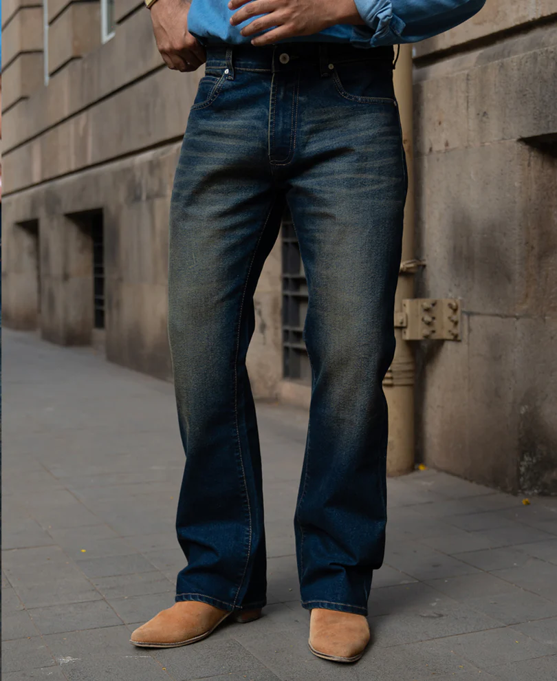 Dark Blue Tinted Bootcut Jeans - Image 2