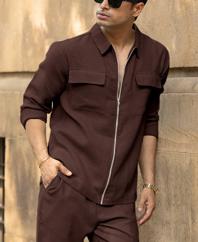 Dark Brown Lightweight Co-Ord Set - Image 2