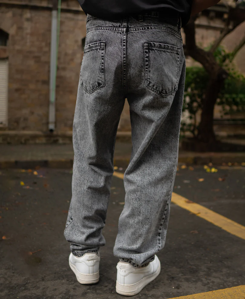 Dark Grey Baggy fit Denim Jeans - Image 4