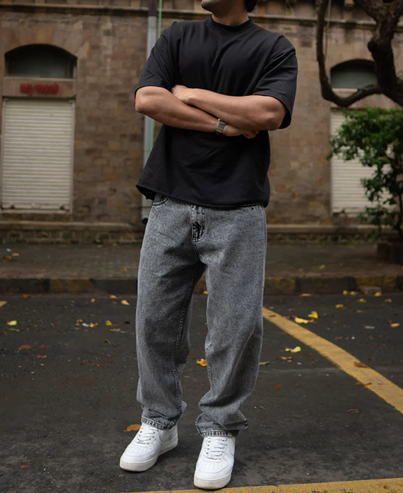 Dark Grey Baggy fit Denim Jeans - Image 7