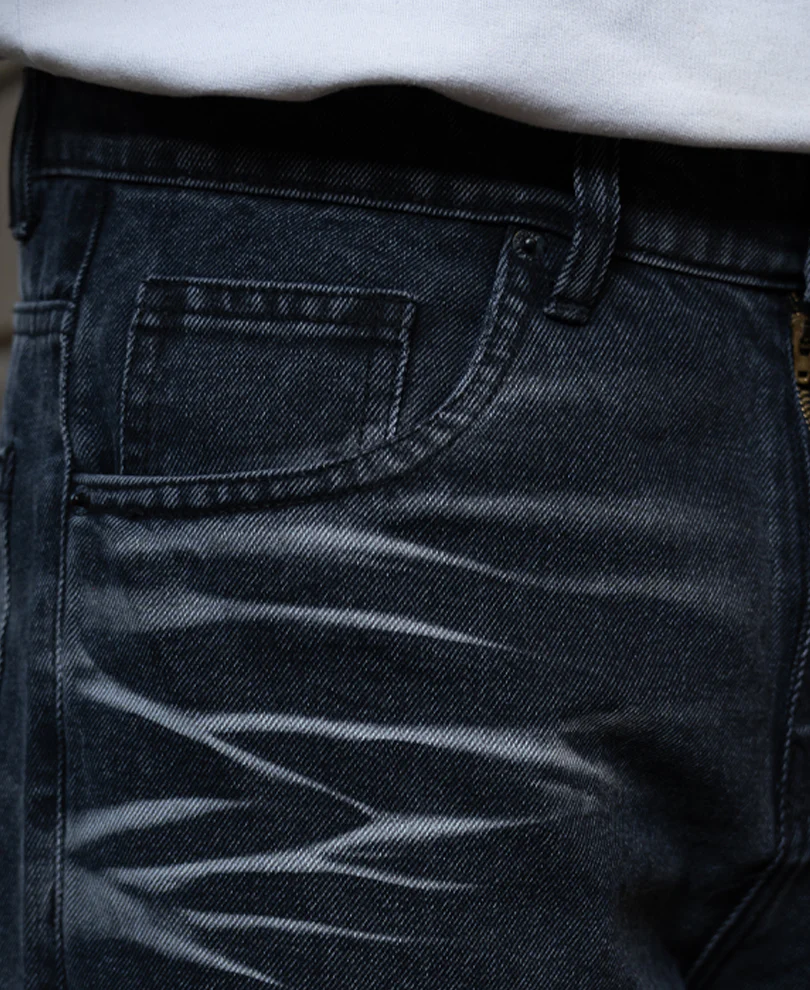 Dark Grey Washed Baggy Jeans - Image 5