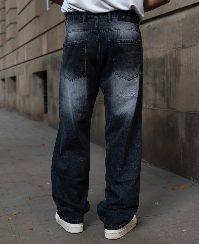Dark Grey Washed Baggy Jeans - Image 7